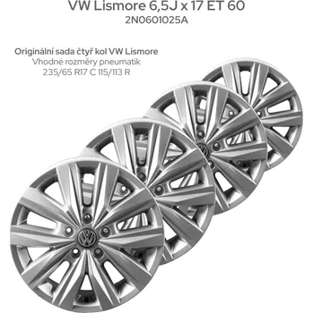 Auto-moto Sada 4 kol: VW Lismore 6.5Jx17 ET60 (Sada kol pro dodávky vhodná pro VW ,MULTIVAN, CRAFTER,MAN )