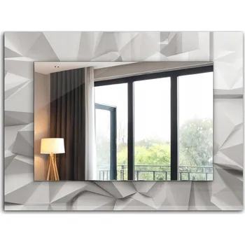 Zrcadlo Loftové závěsné zrcadlo s s potiskem 80x60 Abstraktní geometrické tvary