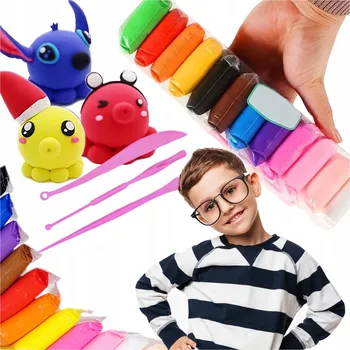 Modelovací hmota POLYMEROVÁ PLASTELÍNA SENSO PĚNOVÁ MAGICKÁ HMOTA SADA 36 KUSŮ