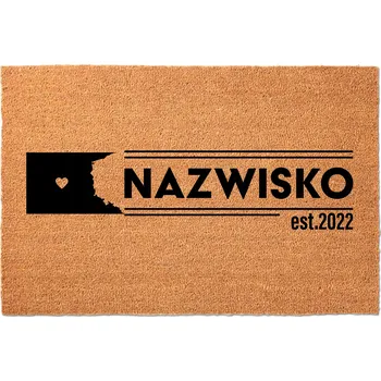 Rohožka KOKOSOVÁ ROHOŽKA PŘED DVEŘE NA BOTY 40 x 60 TWOJE NAZWISKO