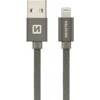 Datový kabel Kabel Swissten USB - Apple Lightning 0,2 m šedý
