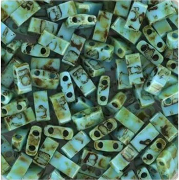 Korálek Miyuki Half Tila 5/2,4mm opaque picasso turquoise blue (HTL-4514)