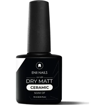 Lak na nehty ENII NAILS Dry Matt Top Ceramic - matný bezvýpotkový vrchní lak, 10 ml