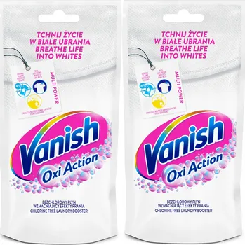 Odstraňovač skvrn Sada Vanish Oxi Action White Odstraňovač skvrn na bílé prádlo 2x100ml