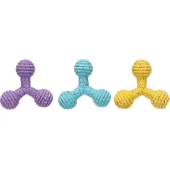 Hračka pro psa Hračka FLAMINGO latex - Freckles trojzubec (S) 11x4x11cm (MIX BAREV)