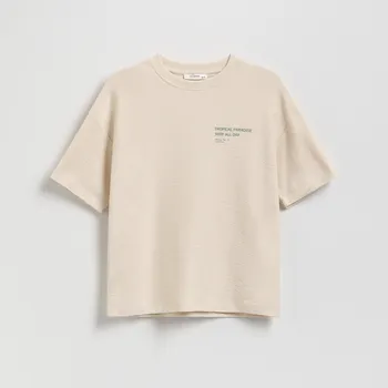 Reserved - Oversize tričko - béžová - 087CJ-08X - 087CJ-08X-122