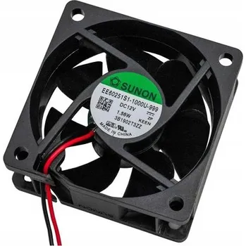 Domácí ventilátor Osový ventilátor SUNON DC 12VDC 60x60x25mm, průtok vzduchu 39,72 m3/h, hlučnost 27 dBA, model EE60251S1-1000U