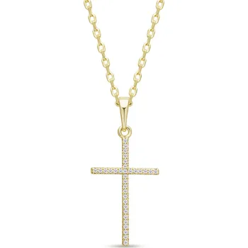Řetízek Pozlacený řetízek s přívěskem křížku se zirkony 2379