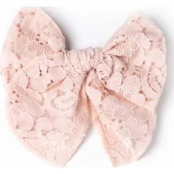 Sponka klip do vlasů krajková mašle Busy Lizzie - Light pink