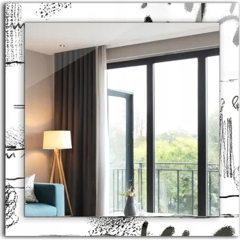 Zrcadlo Čtvercové zrcadlo s potiskem Abstraktní Moderní ornamenty 60 x 60 cm