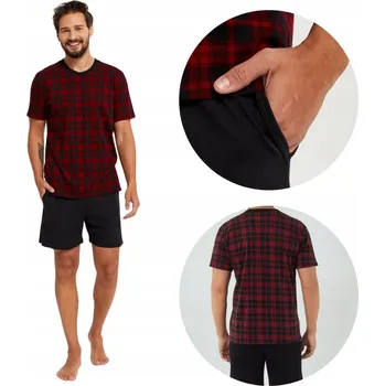 Pánské pyžamo Pánské bavlněné pyžamo s krátkým rukávem XXL - Eliasz Italian Fashion