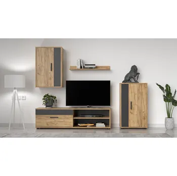 Obývací stěna DNZ Obývací stěna Paco, Craft zlatý/antracit