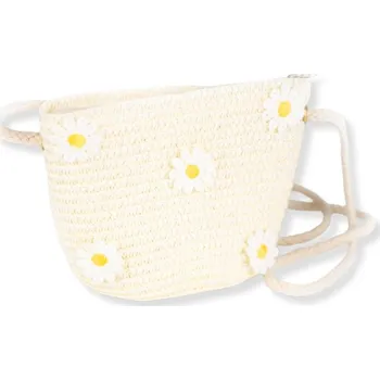 Kabelka Slaměná kabelka s květinami pro děti Busy Lizzie - Cream Daisy