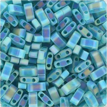 Korálek Miyuki Half Tila 5/2,4mm transparant matte ab teal (HTL-2405FR)