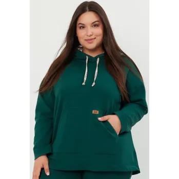 Dámská mikina Bavlněná dámská mikina Italian Fashion Lagos - s kapucí Tmavě zelená S