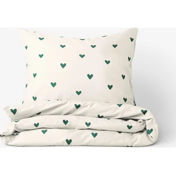 Povlečení Bavlněné povlečení - Srdíčka na slonové kosti 220 x 200 a 2ks 70 x 90 cm