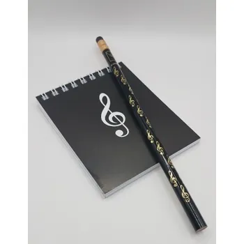 Dárkový balíček pro hudebníky - hudební blok a černá tužka houslový klíč