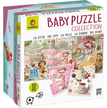 Puzzle Ludattica - Oboustranné puzzle pro nejmenší Město - baby puzzle