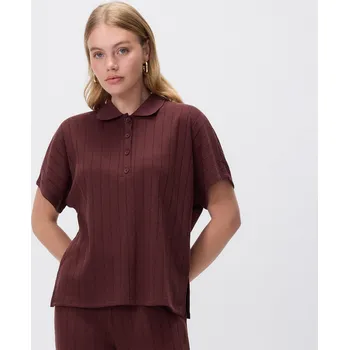 Dámské oblečení Reserved - Polotričko s lyocell směsí - hnědá - VP653-88X - VP653-88X-XS