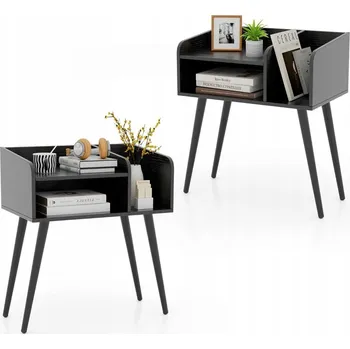 Noční stolek Stolek Costway 50 x 32 x 58 cm černý
