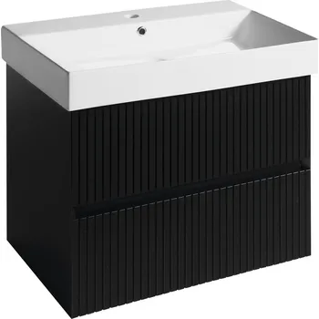 Nábytek Sapho Filena koupelnová skříňka pod umyvadlo 67 x 51,5 x 43 cm černá mat strip FID1270BS