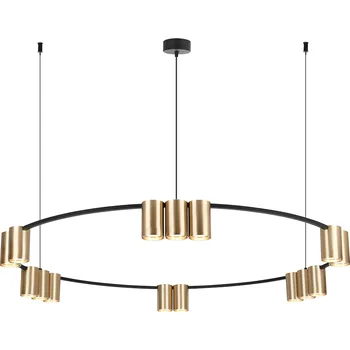 Závěsné svítidlo Genesis, 15x zlaté kovové stínítko,