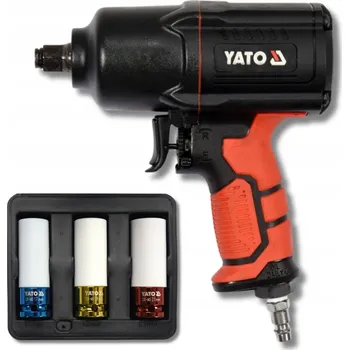PNEUMATICKÝ RÁZOVÝ UTAHOVÁK na kola 1700Nm - YATO + sada rázových nástavců