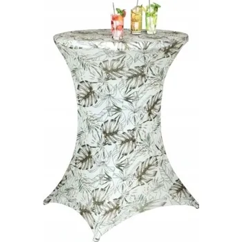 Obraz Potah na barový koktejlový stůl na svatební hostina, oslavu, rozměr 80x110 cm, motiv: listy monstery