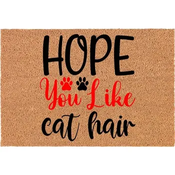 Rohožka KOKOSOVÁ ROHOŽKA DO DOMU POD DVEŘE CAT HAIR KOT FUTRO ŚMIESZNA