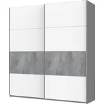 Skříň G-Caiser Doros s 2 dveřmi DTD, 220 cm, antracit / bílá, vklad beton