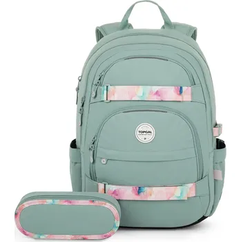 Školní batoh Mintový studentský batoh v setu - Topgal VIKI 25030
