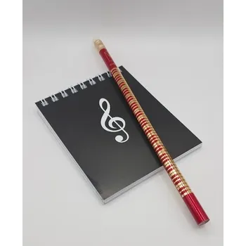 Dárkový balíček pro holky - hudební blok a červená tužka klaviatura
