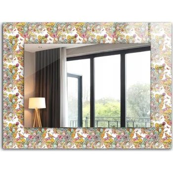 Zrcadlo Zrcadlo do koupelny ložnice obývacího pokoje s potiskem 80x60 Barevné motýlí květy