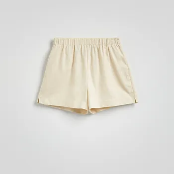 Dámské kraťasy Reserved - Lněné šortky - světle žlutá - 172BP-10X - 172BP-10X-L