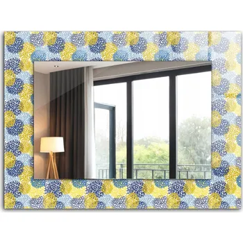 Zrcadlo Dekorativní zrcadlo na zeď s potiskem, dekor 80x60 cm, barevný květinový vzor