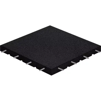 Venkovní dlažba Černá gumová certifikovaná dopadová dlažba FLOMA ProF - 50 x 50 x 3 cm