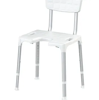 Koupelnové sedátko Sedačka do sprchy EH-SCB - Bílá—S výřezem a opěrkou