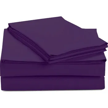 Prostěradlo PROSTĚRADLO BEZ GUMY MĚKKÉ BAVLNĚNÉ SATÉNOVÉ 90X200CM FIALOVÉ
