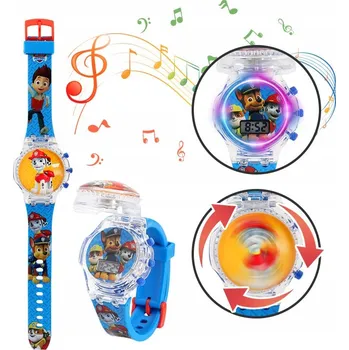 Hodinky Dětské hodinky MARSHALL otočné Tlapková patrola pro děti HUDBA + SVĚTLO