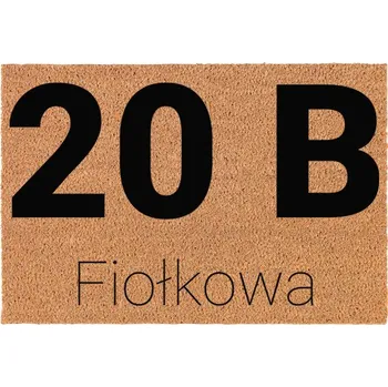 Rohožka KOKOSOVÁ VSTUPNÍ ROHOŽKA BÉŽOVÁ 40X60 NUMER I ULICA DOMU/MIESZKANIA