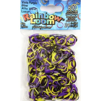 kreativní sada Rainbow Loom Original - gumičky - 600ks - nachová fialová svítí