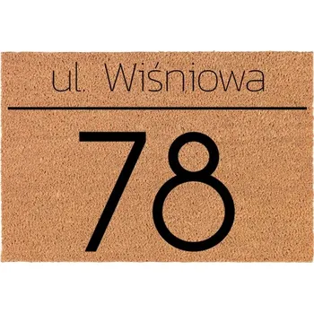 Rohožka KOKOSOVÁ VSTUPNÍ ROHOŽKA BÉŽOVÁ 40X60 NUMER I ULICA TWOJEGO LOKALU