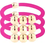 Vlasová gumička silná, růžové barvy s ozdobnými kuličkami 3 ks 8000757-2