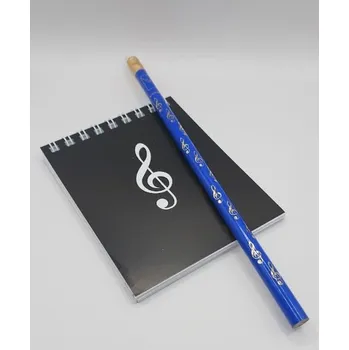 Dárková sada pro kluky - černý blok houslový klíč a modrá tužka houslový klíč