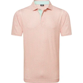 Pánské tričko FootJoy Citrus Print Lisle pánské polo, oranžovo/světle zelené pánské, XL
