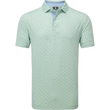 Pánské tričko FootJoy Figure Print Lisle pánské polo, zeleno/modré pánské, M