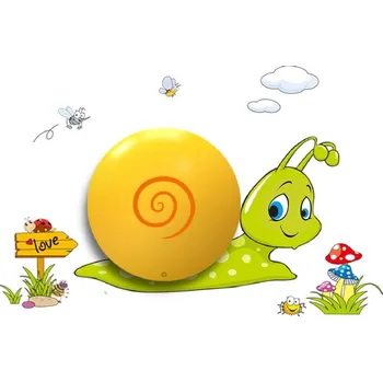 Dětské svítidlo Dětské nástěnné svítidlo Snail, 1x oranžové plastové stínítko, gr