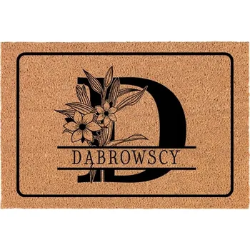 Rohožka PERSONALIZOVANÁ ROHOŽKA PŘED DVEŘE 60x40 cm S PÍSMENEM D A VAŠÍM JMÉNEM - VZOR