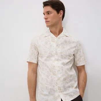 Pánská košile Reserved - Košile se vzorem regular fit - béžová - 181DV-08P - 181DV-08P-XXL