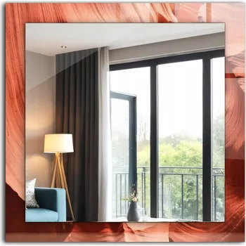 Zrcadlo Dekorativní designové zrcadlo závěsné loft Kanion, pouštní skály, 60x60 cm